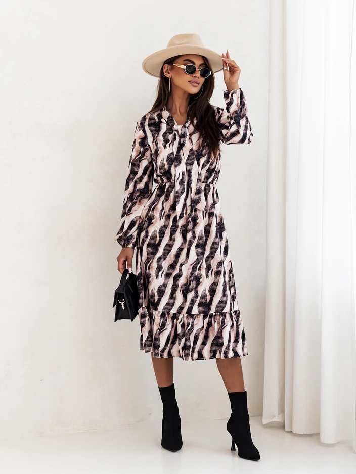 Royalfashion Женска миди рокля с принт