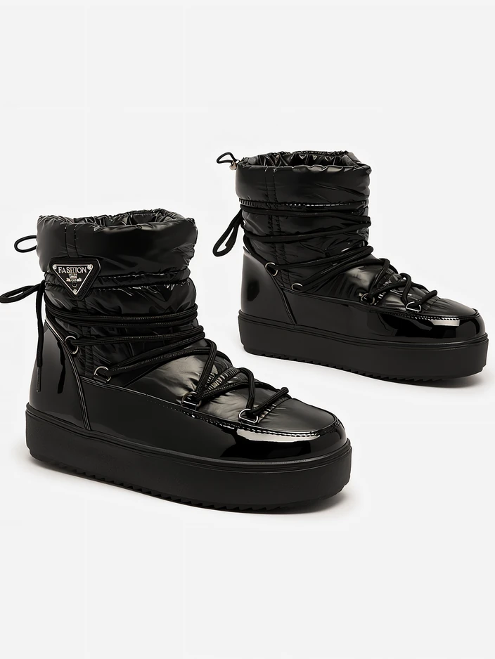 Royalfashion Дамски ботуши a'la snow boots в черно Vevnose