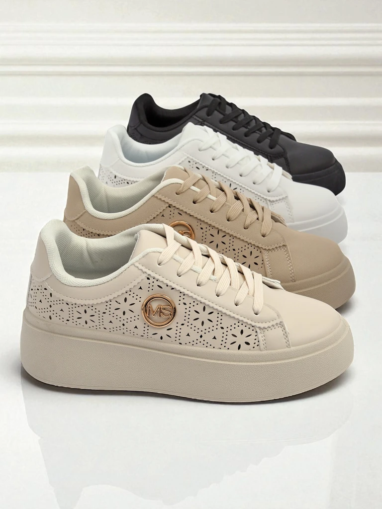 Aurelia Бежови Сникърси Платформа Royalfashion Еко Кожа