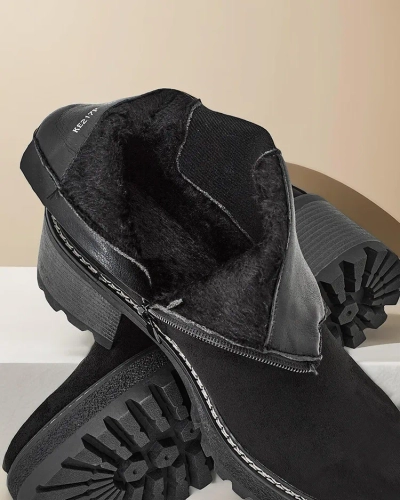 Роялфешън Еко-велур дамски ботуши до глезена на пюнкт Сегори