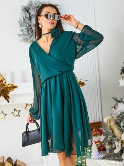 Royalfashion Класическа дамска рокля до коляно