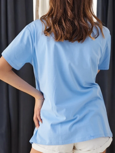 Royalfashion Женска памучна тениска LOVE с камъни