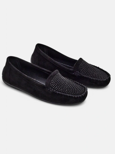 Royalfashion Женски мокасини с декоративни камъни Ezuess