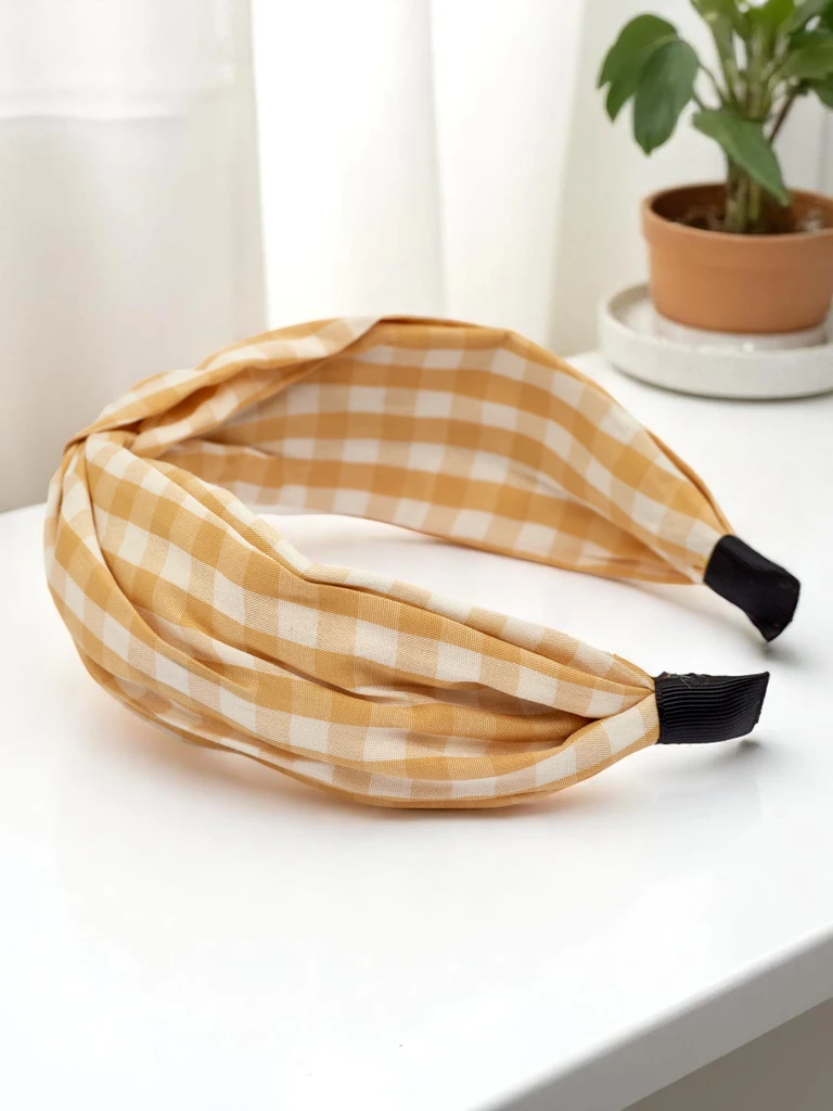 Royalfashion Карирана лента за коса Clara