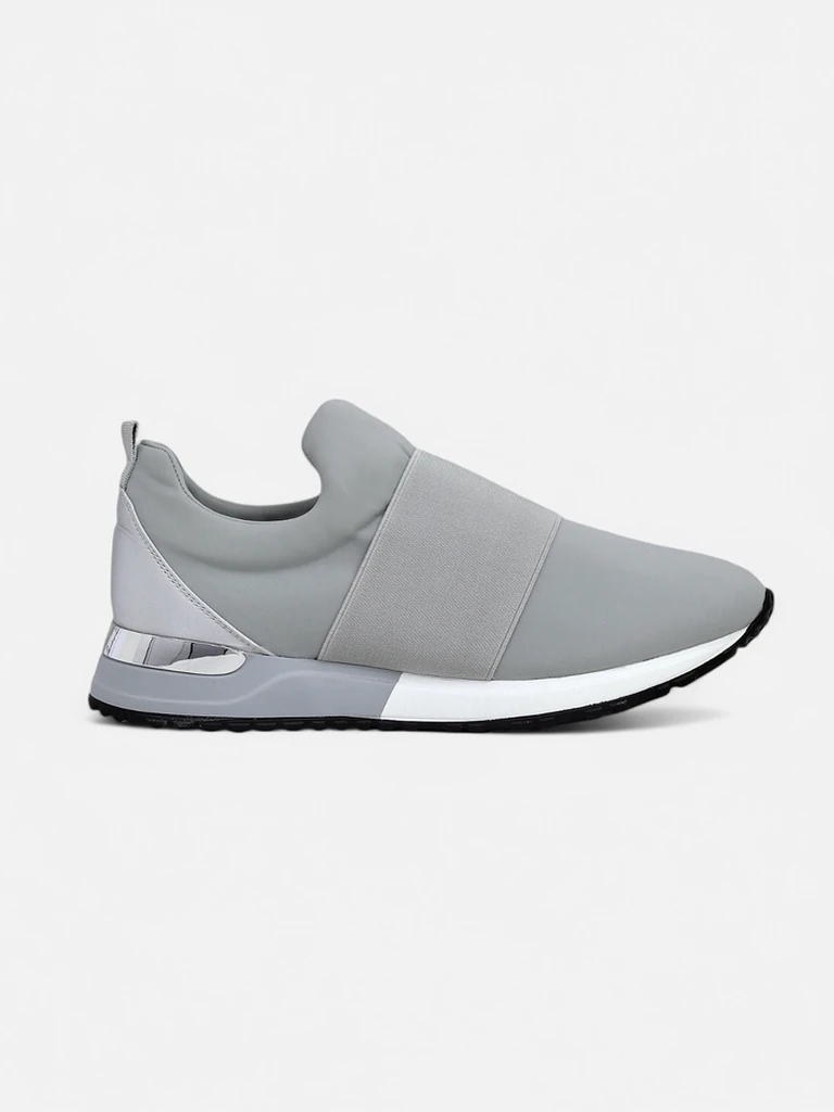 Дамски маратонки Selene Grigio равна подметка гълъбово сив модерен стил