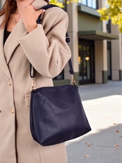 Висока дамска чанта тип shopper, 2 части, от еко кожа Hollow Grace