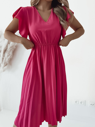 Royalfashion Дамска плисирана миди рокля