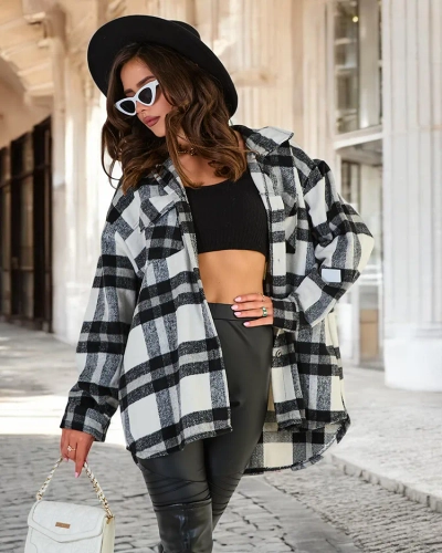 Royalfashion Дамско памучно палто тип риза