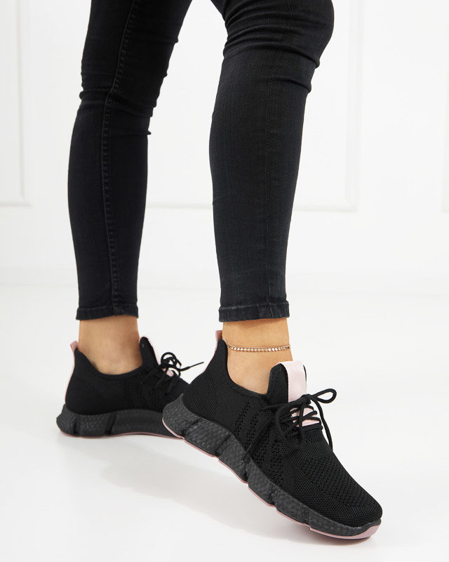 Czarno - różowe sportowe buty damskie Bommgi - Obuwie