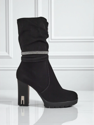 Матови дамски боти на ток Ashen Bloom