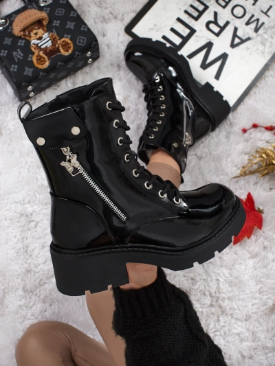 Дамски лакирани боти workery Seray