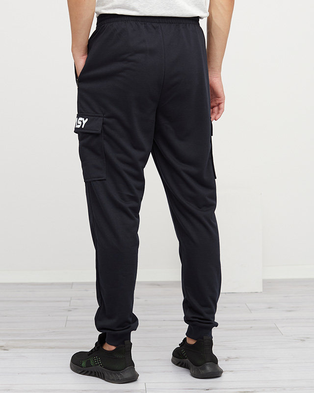 Тъмносин мъжки спортен панталон с джобове - Облекло