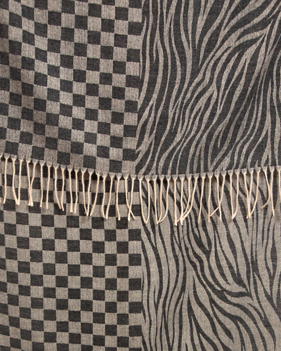 Royalfashion Дамски шарен лек шал в сиво