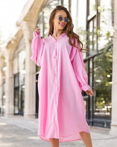 Рокля с дълги ръкави от памук Royalfashion