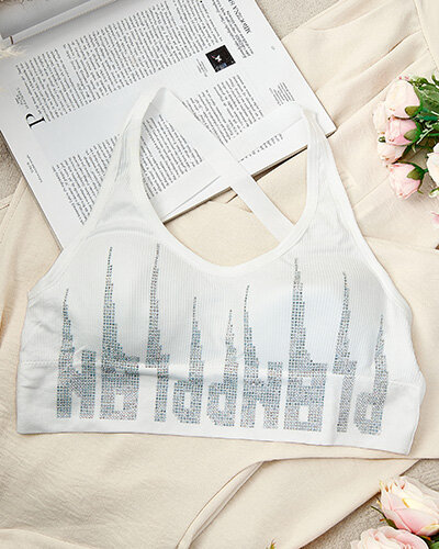 Royalfashion Дамски спортен сутиен с циркони