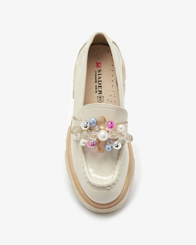 Лакирани бежови мокасини за жени Geloppa- Footwear