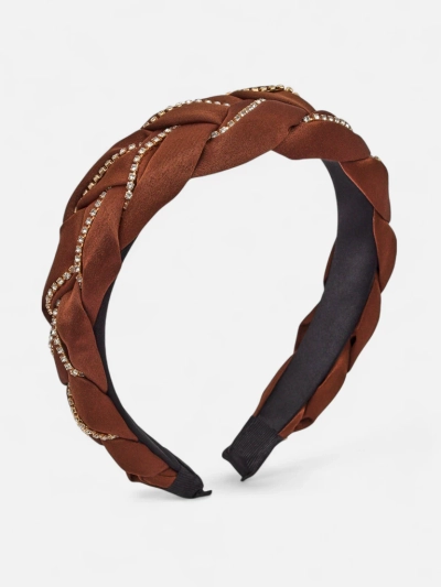 Royalfashion Лента за коса с плитка, украсена с цирконии