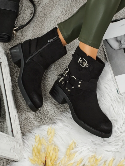 Дамски боти от еко велур с катарами Valtos