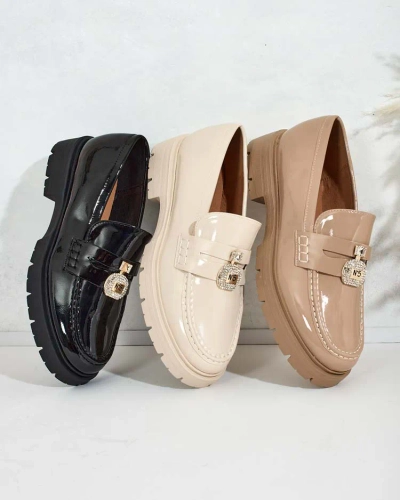 Royalfashion Дамски мокасини с лак Bemies