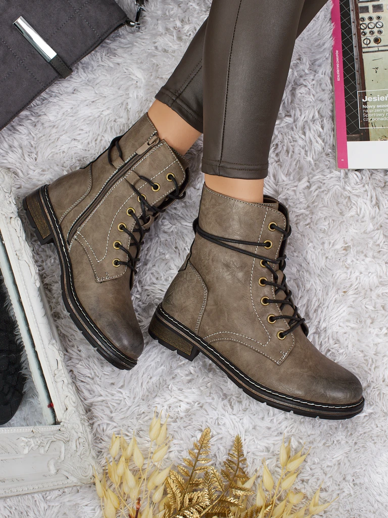 Дамски боти Ravonna от еко кожа с връзки