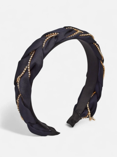 Royalfashion Лента за коса с плитка, украсена с цирконии