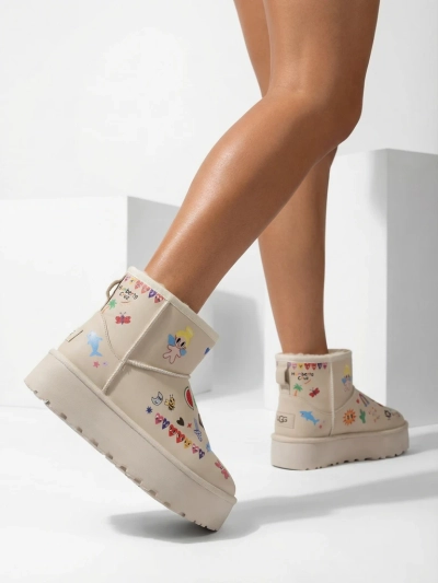 Боти Lemuria - Кремави Снегоходки Doodle на Дебела Подметка Furrini