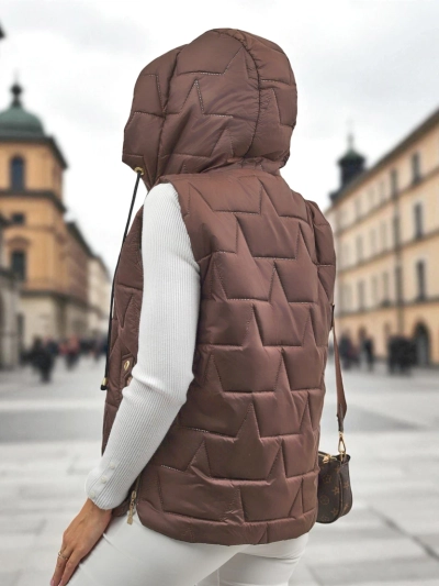 Дамски ватиран елек с качулка Steel Ember