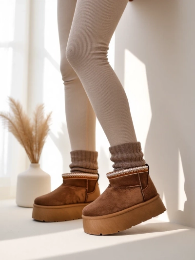 Royalfashion Дамски къси ботуши a'la snow boots Xoalla