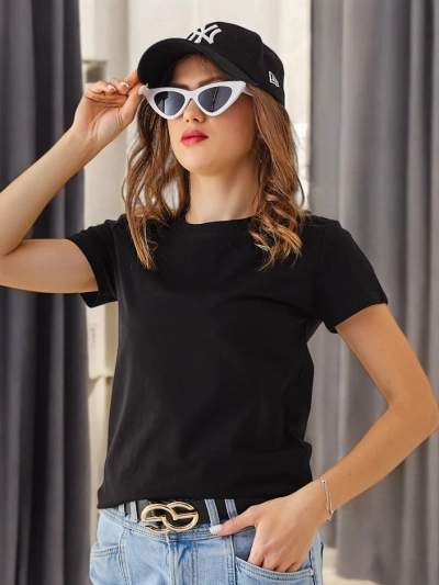 Royalfashion Женска памучна ежедневна тениска с кръгло деколте