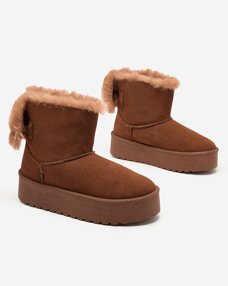 Royalfashion Дамски ботуши a'la snow boots в кафяво Goroggo