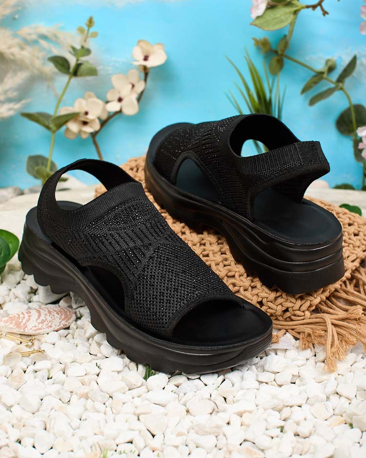 Royalfashion Дамски сандали с горна част и циркони Alebin