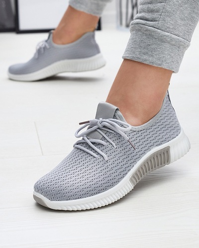 Сиви дамски спортни обувки от плат Vobbu- Footwear