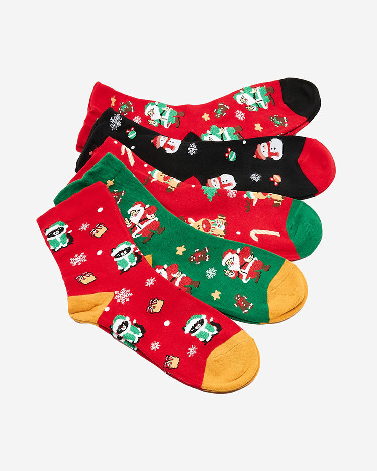 Royalfashion Коледни чорапи за жени с шарки 5 броя