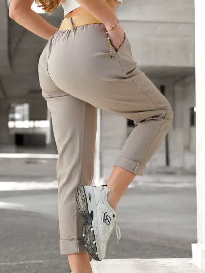 Дамски вискозни панталони Royalfashion с колан