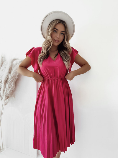 Royalfashion Дамска плисирана миди рокля