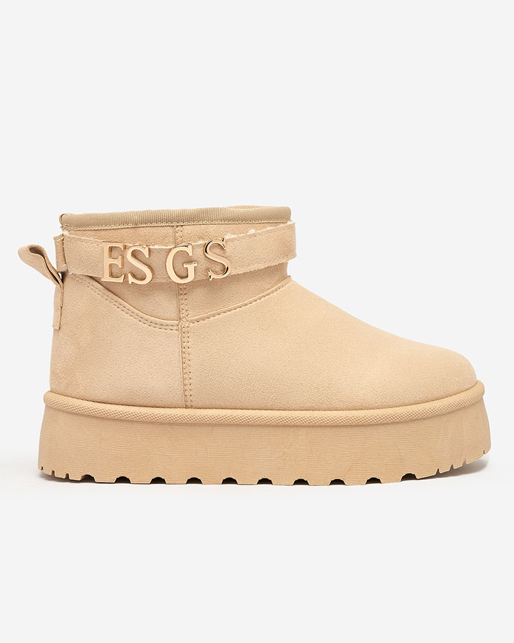 Royalfashion Светлокафяви дамски обувки a'la ботуши за сняг с орнамент Parisela