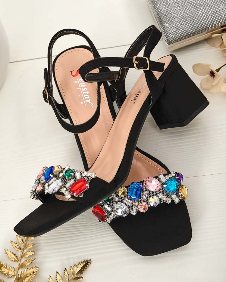 Royalfashion Дамски сандали на ток с кристали Osdar