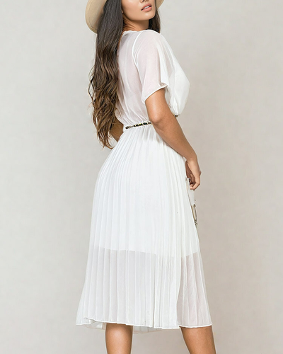 Royalfashion Дамска плисирана миди рокля