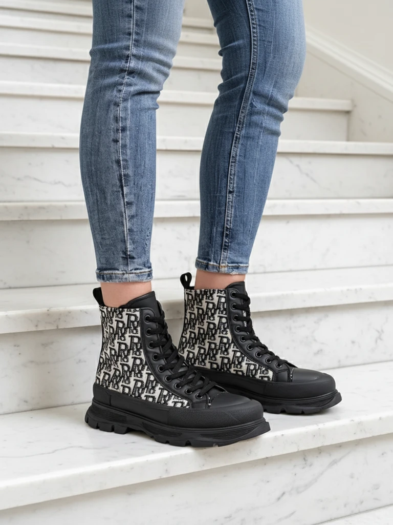 Royalfashion Жени ботуши до глезена с принт Zoriof