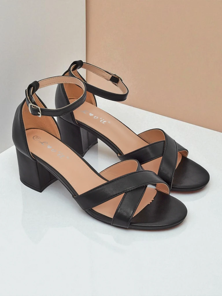 Royalfashion Дамски сандали на дебел ток Eleganza Strap