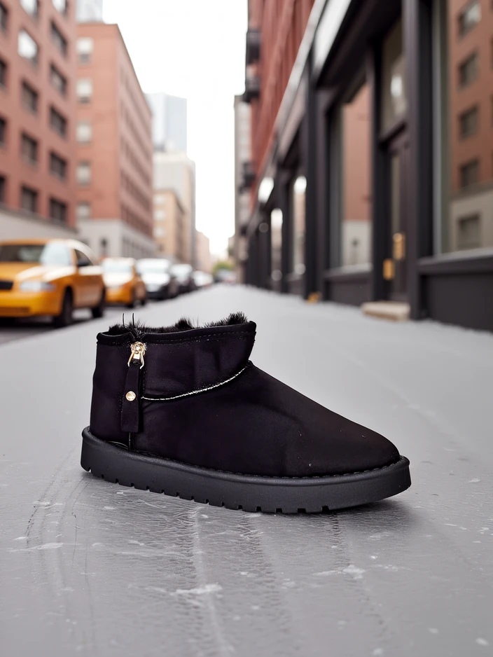 Royalfashion Къси боти, наподобяващи женски снежни боти Fefoz