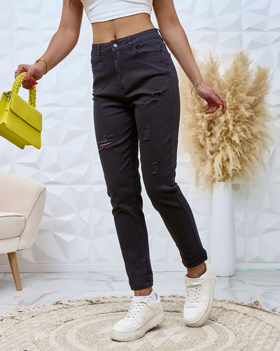 Royalfashion Дамски дънкови панталони тип "мама"