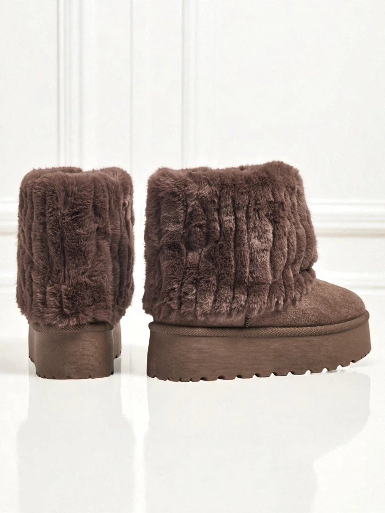 Дамски ботуши тип снегоходки с пухкава подплата Irelle