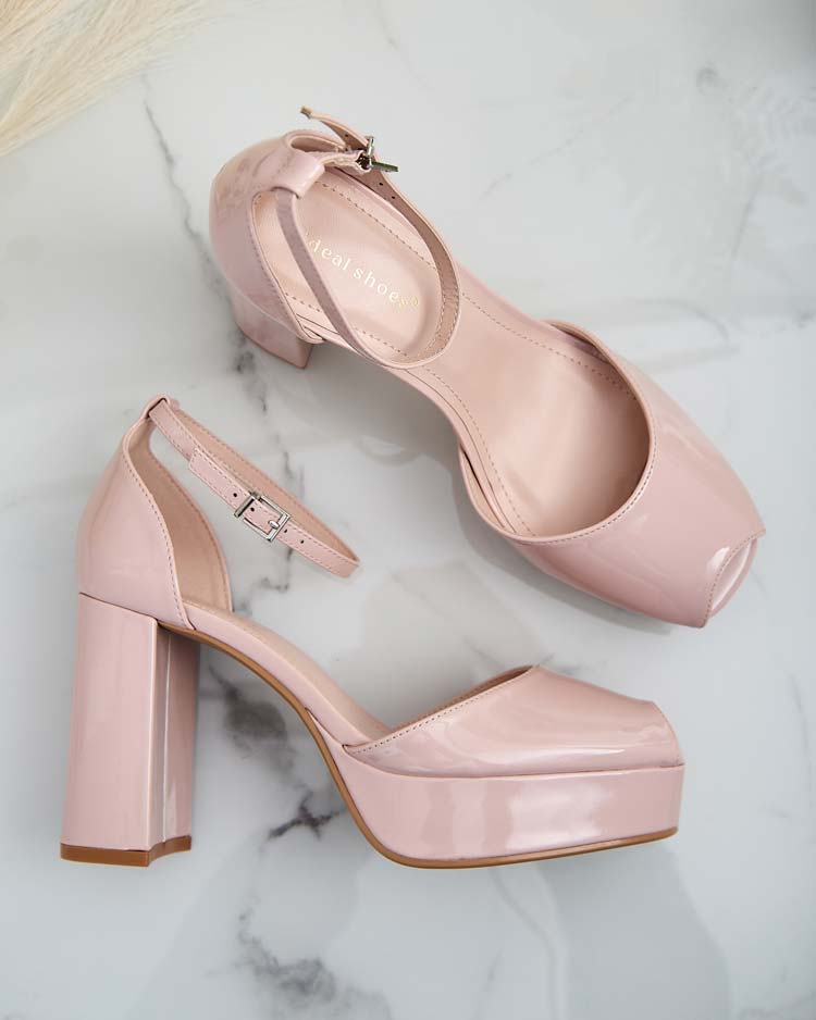 Royalfashion Дамски сандали Lefeyoa с лакиран ток