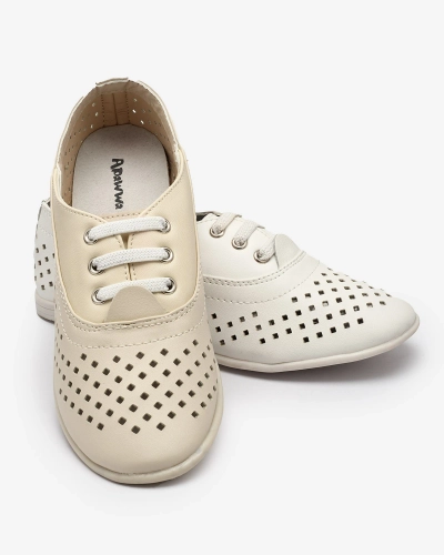 Бели детски ажурни мокасини Janno- Footwear