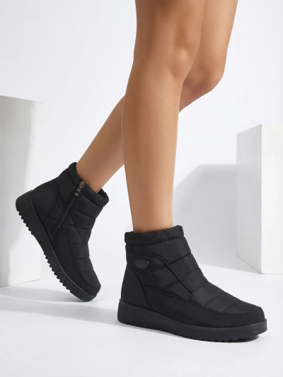 Дамски боти Athena черни от плат за есента и зимата