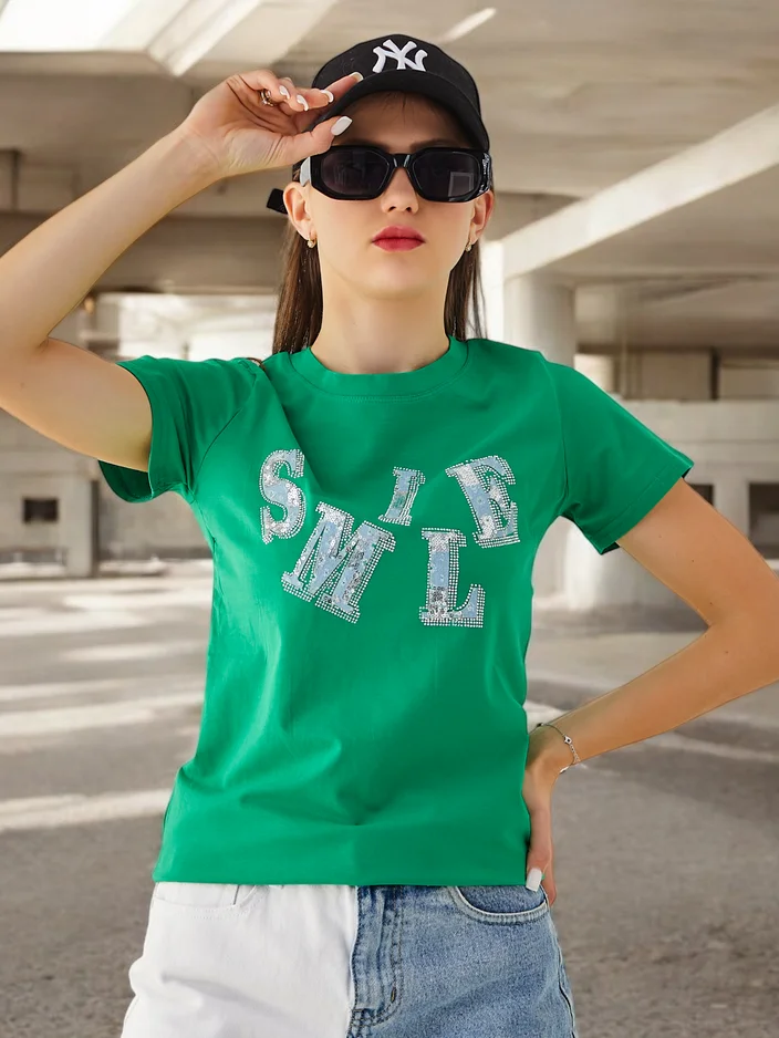 Royalfashion Женска памучна блуза с надпис