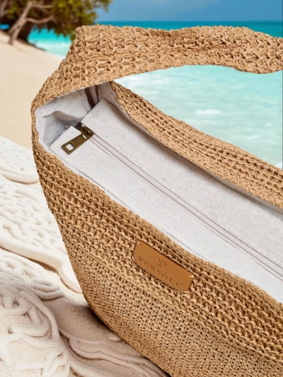 Royalfashion Голяма дамска сламена чанта Marella Natura