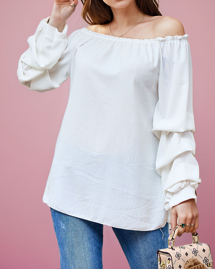 Royalfashion Дамска блуза а'ла hiszpanka с къдрички