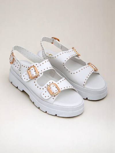 Royalfashion Дамски сандали на дебела подметка с камъчета Rocky Chic